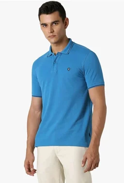 Van Heusen Men's Cotton Solid Regular Fit Collar Polo T-Shirt - 2XL