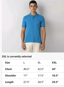 Van Heusen Men's Cotton Solid Regular Fit Collar Polo T-Shirt - 2XL