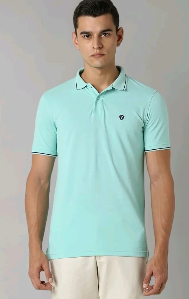 Van Heusen Men's Cotton Solid Regular Fit Collar Polo T-Shirt - 2XL