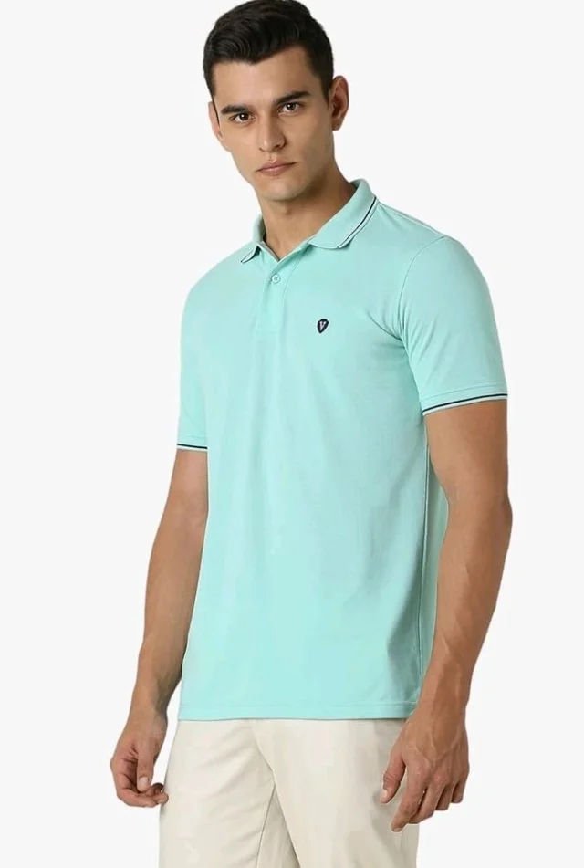 Van Heusen Men's Cotton Solid Regular Fit Collar Polo T-Shirt - 2XL