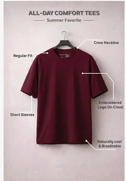Van Heusen Men’s Crew Neck T-Shirt – Soft & Breathable Cotton | Regular Fit | Comfortable Everyday Casual Wear | Short Sleeves | Summer Favorite |Solid Colors | Style 60052|Available in Pack of 1 & 2 - S