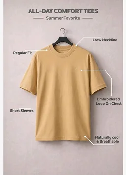 Van Heusen Men’s Crew Neck T-Shirt – Soft & Breathable Cotton | Regular Fit | Comfortable Everyday Casual Wear | Short Sleeves | Summer Favorite |Solid Colors | Style 60052|Available in Pack of 1 & 2 - S