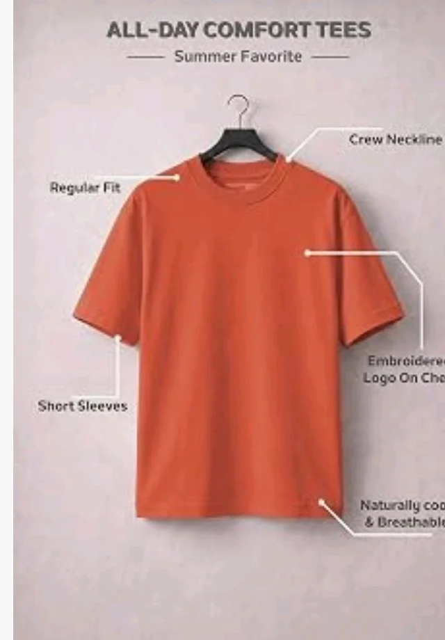 Van Heusen Men’s Crew Neck T-Shirt – Soft & Breathable Cotton | Regular Fit | Comfortable Everyday Casual Wear | Short Sleeves | Summer Favorite |Solid Colors | Style 60052|Available in Pack of 1 & 2 - L