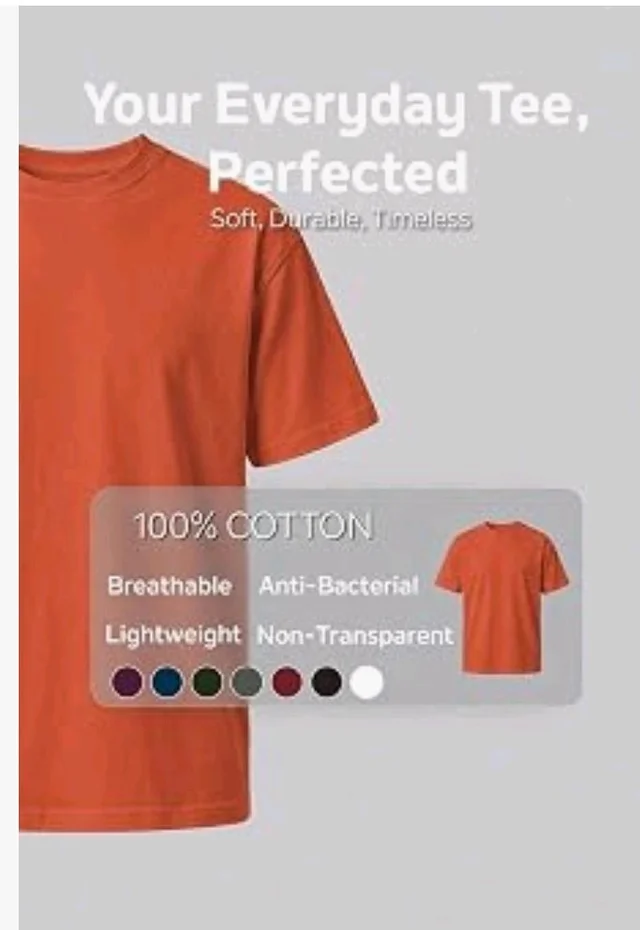 Van Heusen Men’s Crew Neck T-Shirt – Soft & Breathable Cotton | Regular Fit | Comfortable Everyday Casual Wear | Short Sleeves | Summer Favorite |Solid Colors | Style 60052|Available in Pack of 1 & 2 - L