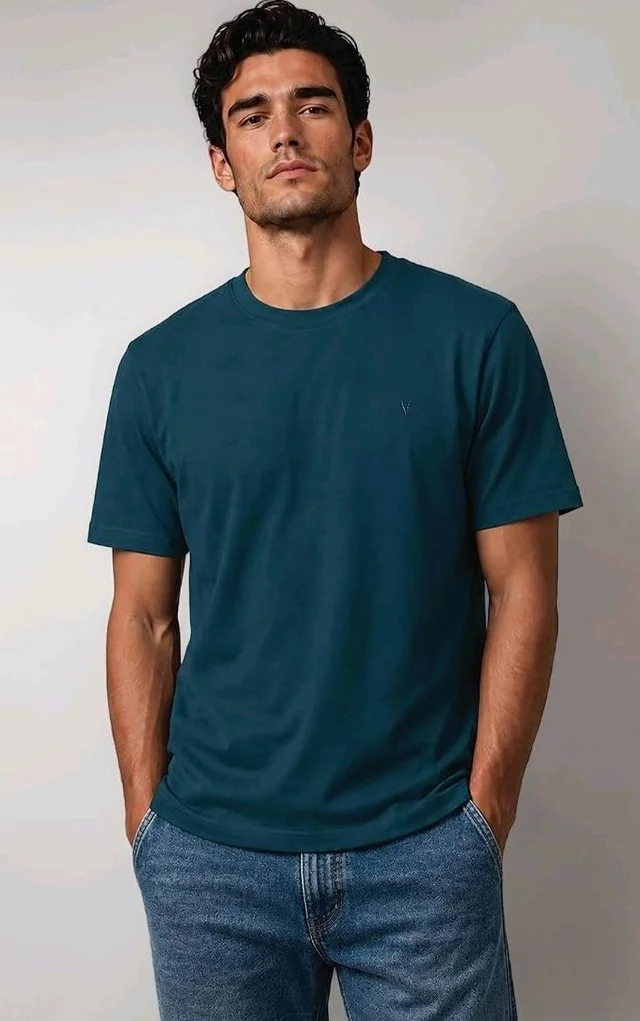 Van Heusen Men’s Crew Neck T-Shirt – Soft & Breathable Cotton | Regular Fit | Comfortable Everyday Casual Wear | Short Sleeves | Summer Favorite |Solid Colors | Style 60052|Available in Pack of 1 & 2 - M