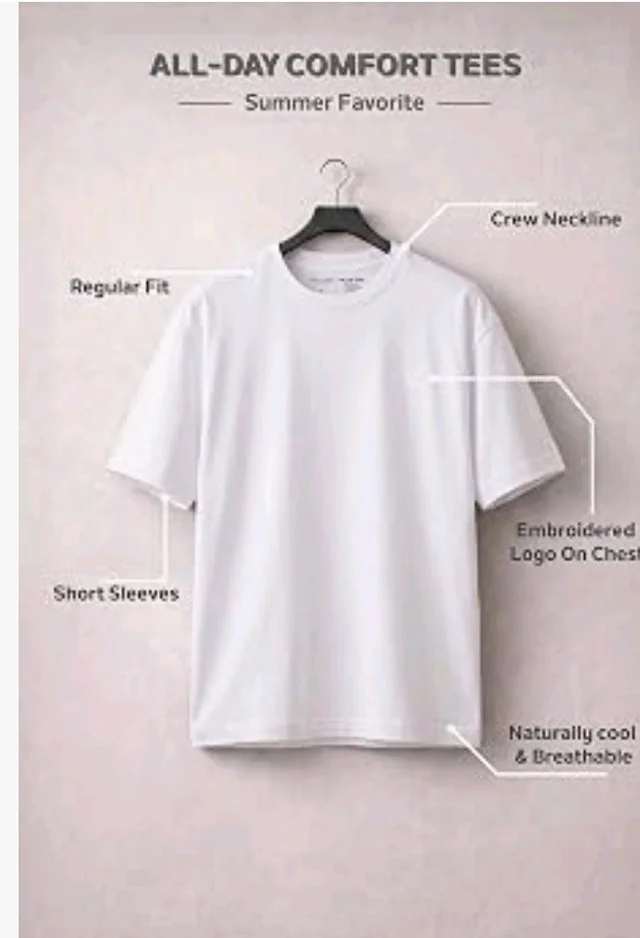 Van Heusen Men’s Crew Neck T-Shirt – Soft & Breathable Cotton | Regular Fit | Comfortable Everyday Casual Wear | Short Sleeves | Summer Favorite |Solid Colors | Style 60052|Available in Pack of 1 & 2 - S