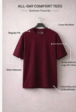 Van Heusen Men’s Crew Neck T-Shirt – Soft & Breathable Cotton | Regular Fit | Comfortable Everyday Casual Wear | Short Sleeves | Summer Favorite |Solid Colors | Style 60052|Available in Pack of 1 & 2 - 3XL