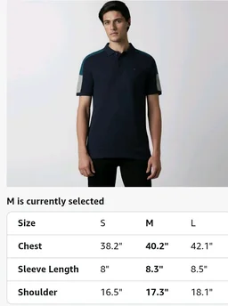 Louis Philippe Men's Slim Fit Premium High-End Pique in Superior Cotton Cut & Sew Design Color Block Shoulder Half Sleeve Polo Tshirt
- M