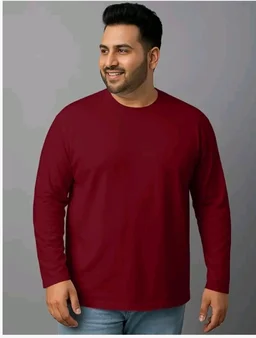 Veirdo® Pure Cotton Regular Fit Solid Core Plus Size Plus Size Full Sleeve T-Shirt for Men (Sizes: 2XL to 5XL)
- M