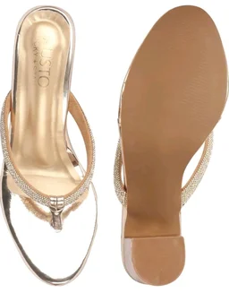 FAUSTO Women T-Strap Block Heel Wedding Sandals with Shimmering Strap | Party-Ready 3 Inch Heel Slip-On Sandal | Glossy Finish for Evening Elegance
- 10
