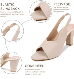 TRASE Ankle Strap Pointed Toe Block Heel Pumps Sandals For Women| Fashionable Sandals, Office, Party and Formal Occasions | Light weight, Soft Footbed, Comfortable & Stylish - (47067) - 10