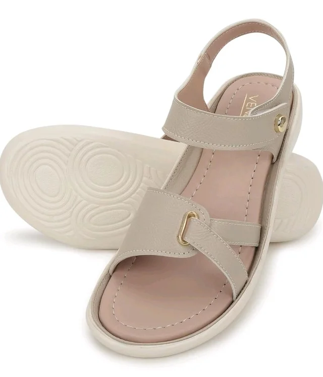 Vendoz Women Stylish Cream Flat Sandals - 6