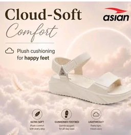 ASIAN Indigo-32 Women’s Casual Platform Sandals with Adjustable Strap | Lightweight EVA Sandals with Comfortable Cushioning Footbed for Travel - 10