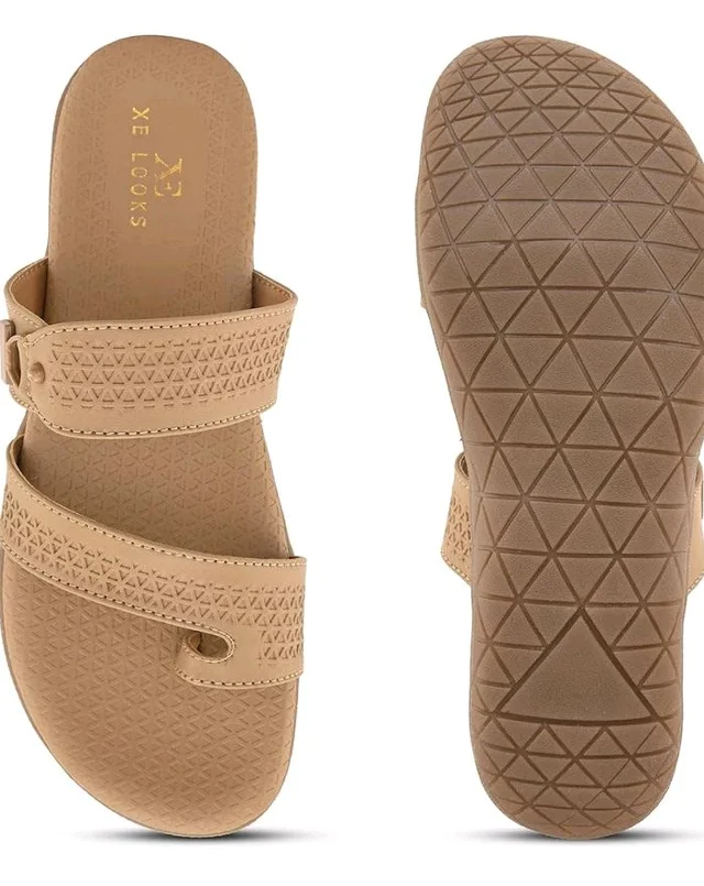 XE Looks Women's Double-Adjustable Straps Slipper | Textured Design | Lightweight & Comfortable Slippers For Girls & Women - 7
