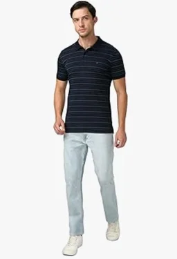 Van Heusen Men’s Striped Regular Fit T-Shirt | Comfortable Polo Neck | Soft Breathable Casual Wear | Summer Favorite | Horizontal Smart Stripes| Style 60063
- 2XL