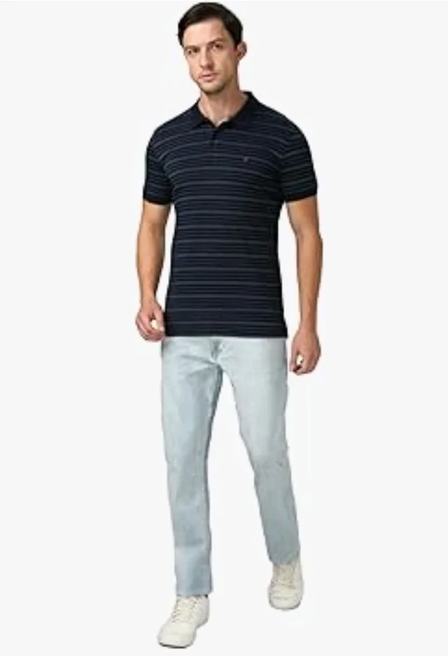 Van Heusen Men’s Striped Regular Fit T-Shirt | Comfortable Polo Neck | Soft Breathable Casual Wear | Summer Favorite | Horizontal Smart Stripes| Style 60063
- 2XL
