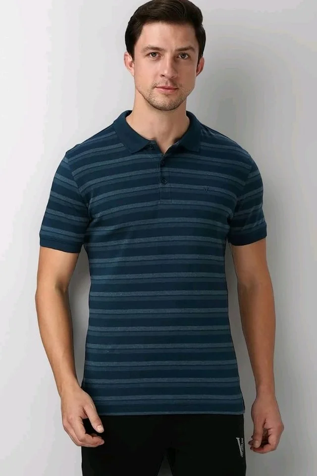 Van Heusen Men’s Striped Regular Fit T-Shirt | Comfortable Polo Neck | Soft Breathable Casual Wear | Summer Favorite | Horizontal Smart Stripes| Style 60063
- 2XL