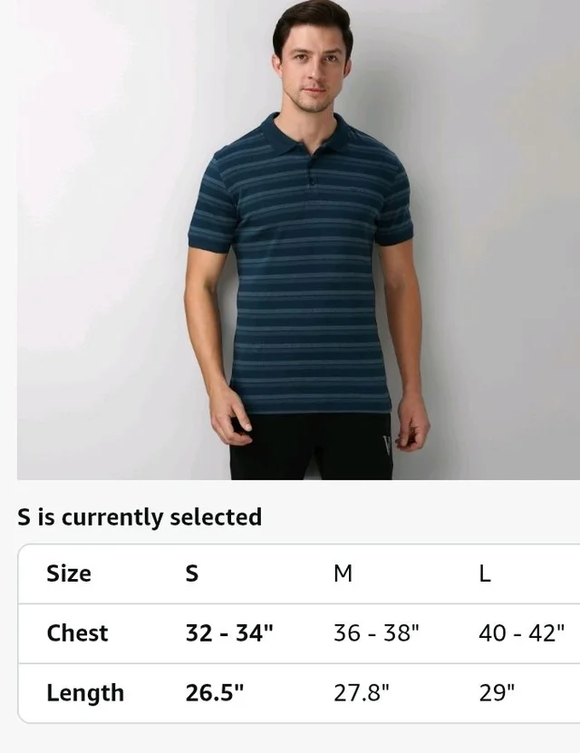 Van Heusen Men’s Striped Regular Fit T-Shirt | Comfortable Polo Neck | Soft Breathable Casual Wear | Summer Favorite | Horizontal Smart Stripes| Style 60063
- 2XL