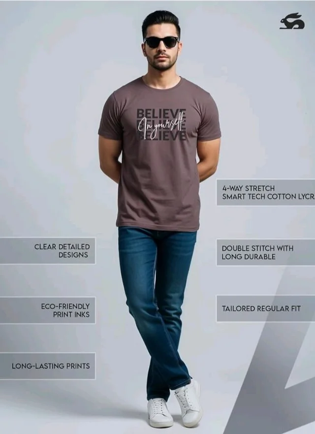 ADRO Tshirt for Men | Printed T Shirt for Men | 100% Cotton Regular Fit T-Shirt |Printed T Shirt
- S
