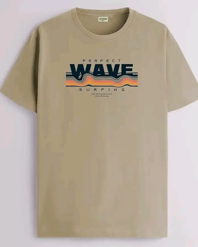 ADRO Mens Printed T Shirt | The Super Soft Tshirt in India| Pure Cotton Lycra Breathable Fabric| 4 Way Stretch Smart tech Fabric| Round Neck T-Shirt (Also in Plus Size) RN25-ST-WAVE-BE
- S