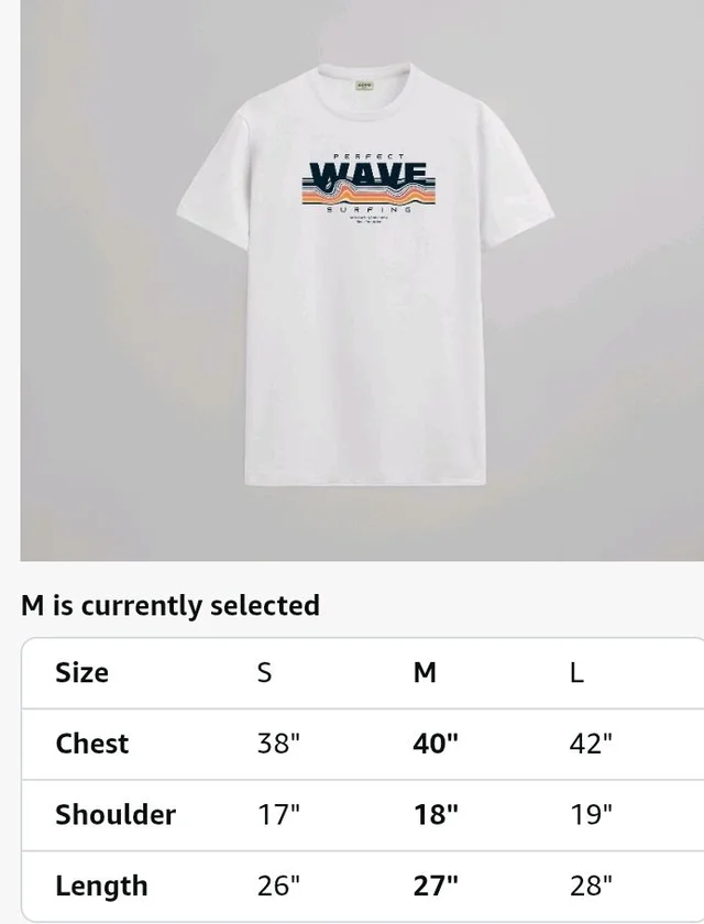 ADRO Mens Printed T Shirt | The Super Soft Tshirt in India| Pure Cotton Lycra Breathable Fabric| 4 Way Stretch Smart tech Fabric| Round Neck T-Shirt (Also in Plus Size) RN25-ST-WAVE-BE
- 3XL