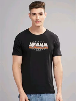 ADRO Mens Printed T Shirt | The Super Soft Tshirt in India| Pure Cotton Lycra Breathable Fabric| 4 Way Stretch Smart tech Fabric| Round Neck T-Shirt (Also in Plus Size) RN25-ST-WAVE-BE
- M
