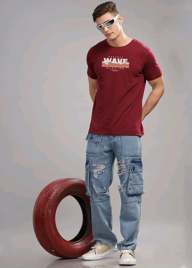 ADRO Mens Printed T Shirt | The Super Soft Tshirt in India| Pure Cotton Lycra Breathable Fabric| 4 Way Stretch Smart tech Fabric| Round Neck T-Shirt (Also in Plus Size) RN25-ST-WAVE-BE
- 4XL