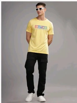ADRO Mens Printed T Shirt | The Super Soft Tshirt in India| Pure Cotton Lycra Breathable Fabric| 4 Way Stretch Smart tech Fabric| Round Neck T-Shirt (Also in Plus Size)
- L