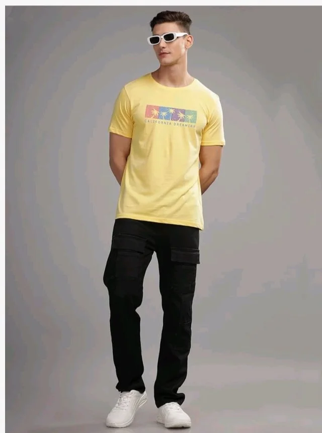 ADRO Mens Printed T Shirt | The Super Soft Tshirt in India| Pure Cotton Lycra Breathable Fabric| 4 Way Stretch Smart tech Fabric| Round Neck T-Shirt (Also in Plus Size)
- L