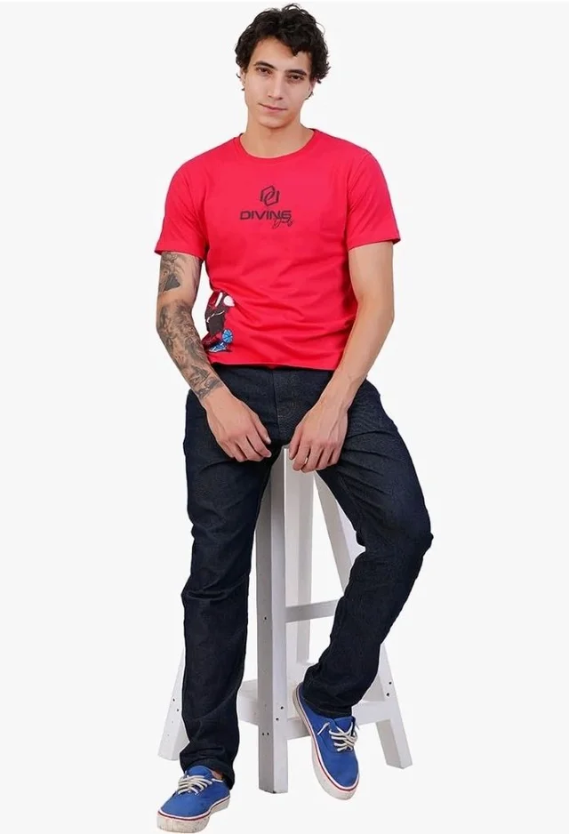 Men's Super Combed Cotton Round Neck Half Sleeve T-Shirt | Soft Breathable Cotton Fabric | Stylish Comfortable Wearfor Men | Quality Regular Fit
- 2XL