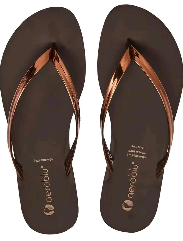 AEROBLU Comfy Metalic finish Flat Slippers for Women| Flexible & Durable| Anti Skid & Lightweight Slip-On Flats for Girls | Idea for Everyday use - 7