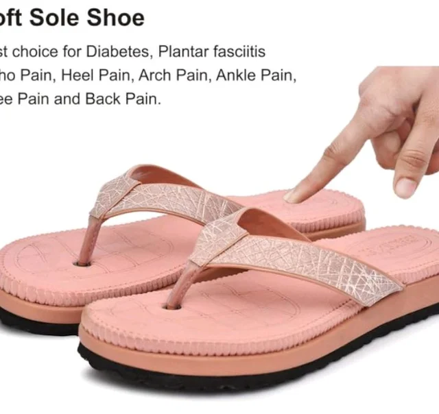 HEALTH FIT Ortho Care Light weight with Super Extra Soft Anti-Skid Doubleu Flip-Flops for women Slippers/Fancy Doctor Chappal & Footwear 336 - 10