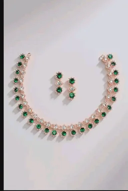 ZENEME Rose Gold-Plated American Diamond Studded Star Shaped Necklace With Earrings Jewellery Set For Girls and Women