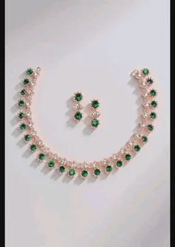 ZENEME Rose Gold-Plated American Diamond Studded Star Shaped Necklace With Earrings Jewellery Set For Girls and Women