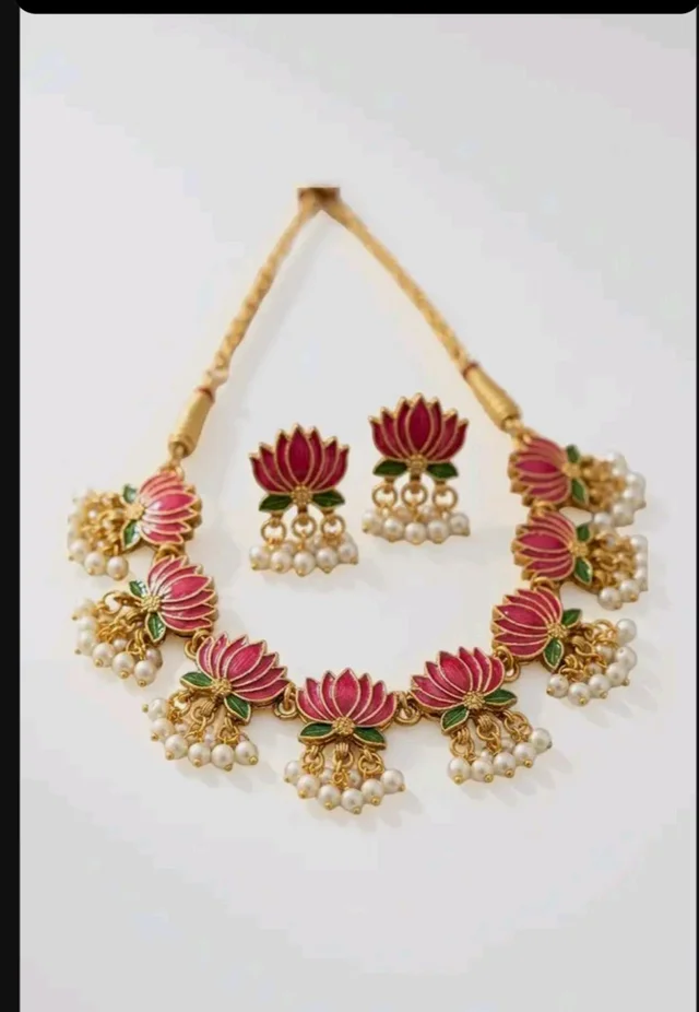 Jewellery Set For Women And Girls With 1 Necklace And 1 Pair of Earrings For Weddings, Occasions, Festive