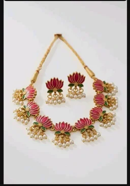 Jewellery Set For Women And Girls With 1 Necklace And 1 Pair of Earrings For Weddings, Occasions, Festive