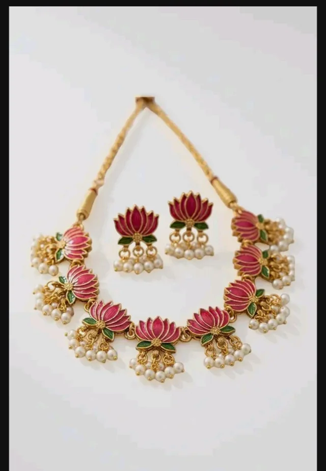 Jewellery Set For Women And Girls With 1 Necklace And 1 Pair of Earrings For Weddings, Occasions, Festive