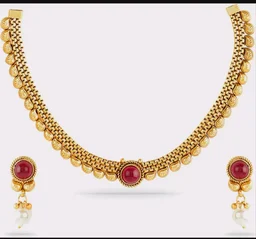 Rubans Gold Plated Statement Traditional Necklace Set for Women Patty