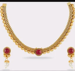 Rubans Gold Plated Statement Traditional Necklace Set for Women Patty