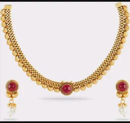 Rubans Gold Plated Statement Traditional Necklace Set for Women Patty