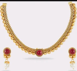 Rubans Gold Plated Statement Traditional Necklace Set for Women Patty