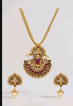 Rubans Gold Plated Traditional Festive Necklace Set for Women Design