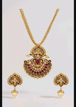 Rubans Gold Plated Traditional Festive Necklace Set for Women Design