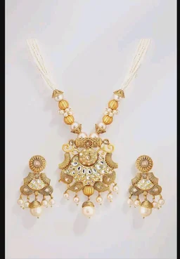 Rubans Gold Plated Multicolour Long Necklace Set for Women Traditional Gift