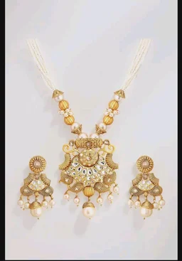Rubans Gold Plated Multicolour Long Necklace Set for Women Traditional Gift