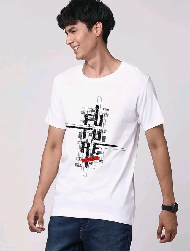 ADRO Men's Graphic Printed 100% Cotton T-Shirt - Regular Fit, Printed T-Shirts for Men
- L