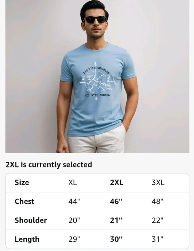 ADRO Men's Regular Fit T-Shirt
- 2XL