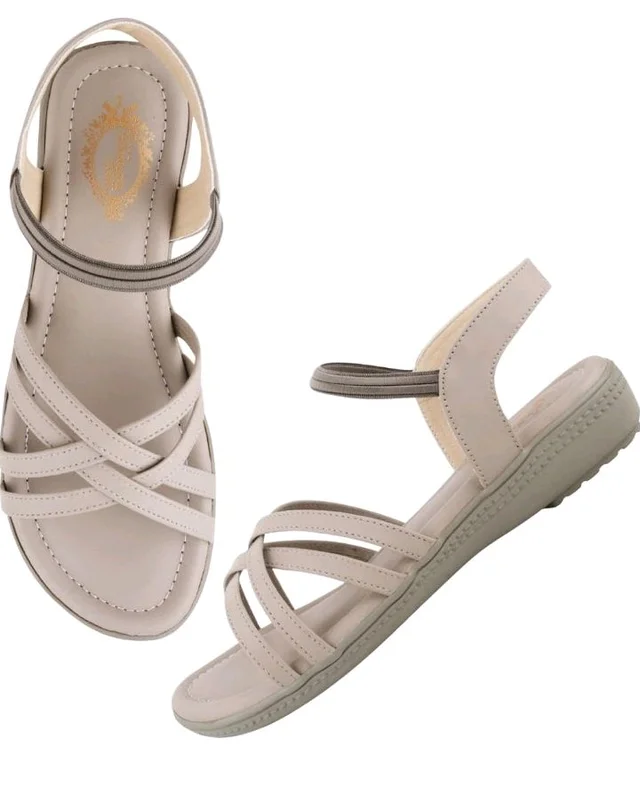 Shoetopia Women's Comfort Sandals | Elastic Back Strap Flats | Soft Cushioned Lightweight Casual Sandals | Open Toe Daily Wear Walking Footwear - 8