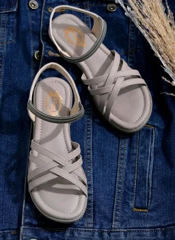 Shoetopia Women's Comfort Sandals | Elastic Back Strap Flats | Soft Cushioned Lightweight Casual Sandals | Open Toe Daily Wear Walking Footwear - 8