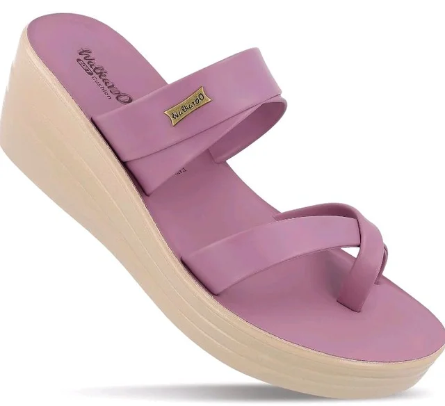 WALKAROO Women’s Wedge Sandals| Soft Cushioned Footbed,Lightweight PU Sole|Slip-On, Fashion,Stylish,Comfortable Sandals for Women's| WLP72029 Mauve - 10